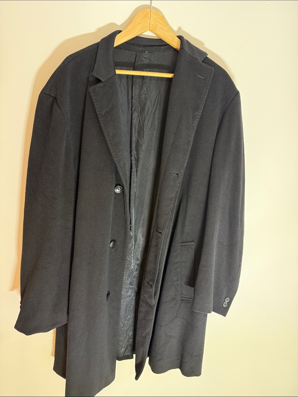 Loro Piana & Brooks B. Black Wool Winter Coat